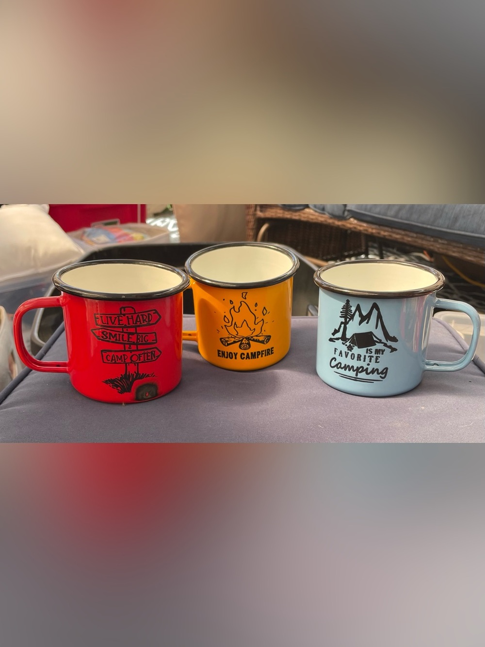 Camping Mugs, Set of 3, 3.5 x 5